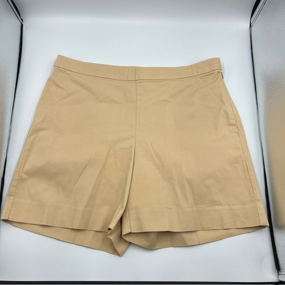 Boston Proper Women Khaki Cotton Blend Casual Shorts Size 6 - Picture 1 of 8